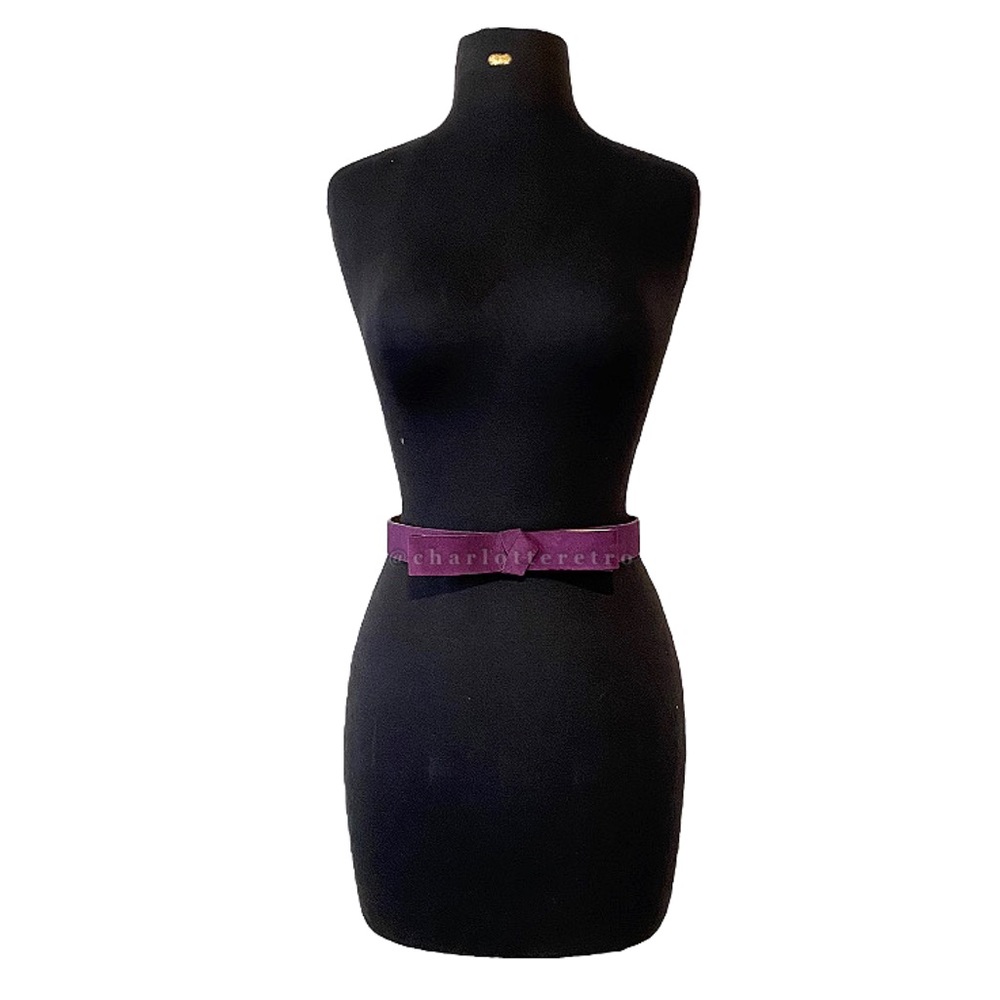 vtg Purple Sueded Leather Belt • Bow